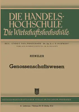Henzler | Genossenschaftswesen | E-Book | www2.sack.de