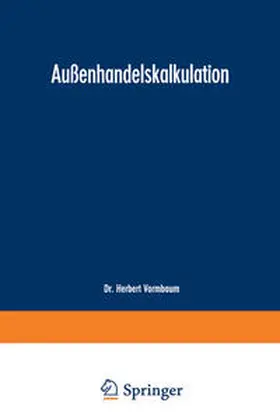 Vormbaum |  Außenhandelskalkulation | eBook | Sack Fachmedien