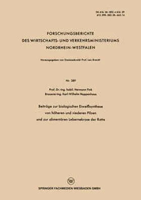 Fink |  Beiträge zur biologischen Eiweißsynthese von höheren und niederen Pilzen und zur alimentären Lebernekrose der Ratte | eBook | Sack Fachmedien