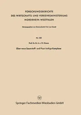 Klemm | Über neue Sauerstoff- und Fluor-haltige Komplexe | E-Book | sack.de