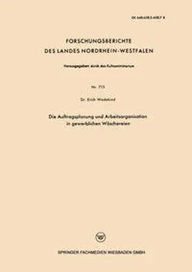 Wedekind | Die Auftragsplanung und Arbeitsorganisation in gewerblichen Wäschereien | E-Book | sack.de