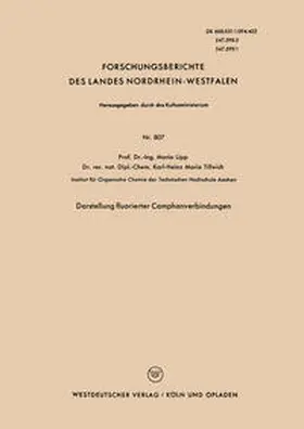Lipp |  Darstellung fluorierter Camphanverbindungen | eBook | Sack Fachmedien