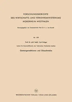 Kröger | Gemengereaktionen und Glasschmelze | E-Book | sack.de