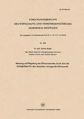 Riedel | Messung und Regelung des Klimazustandes durch eine die Erträglichkeit für den Menschen anzeigende Klimasonde | E-Book | sack.de