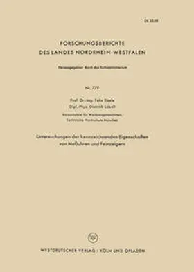 Eisele |  Untersuchungen der kennzeichnenden Eigenschaften von Meßuhren und Feinzeigern | eBook | Sack Fachmedien