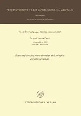 Pasch |  Standardisierung internationaler afrikanischer Verkehrssprachen | eBook | Sack Fachmedien