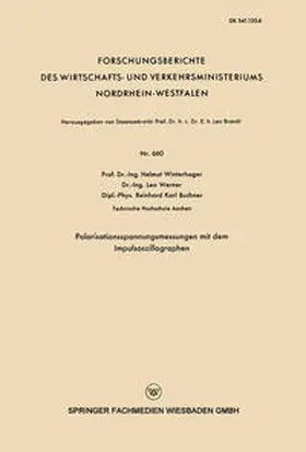 Winterhager |  Polarisationsspannungsmessungen mit dem Impulsoszillographen | eBook | Sack Fachmedien
