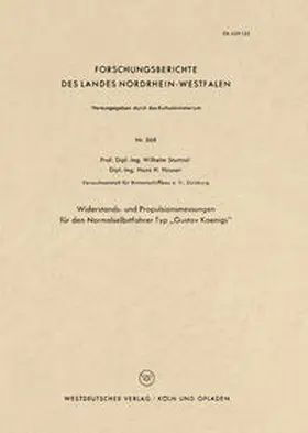 Sturtzel | Widerstands- und Propulsionsmessungen für den Normalselbstfahrer Typ „Gustav Koenigs“ | E-Book | sack.de