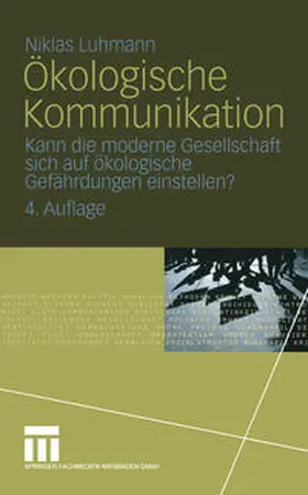 Luhmann |  Ökologische Kommunikation | eBook | Sack Fachmedien