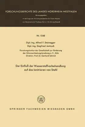 Steinegger |  Der Einfluß der Wasserstoffvorbehandlung auf das Ionitrieren von Stahl | Buch |  Sack Fachmedien