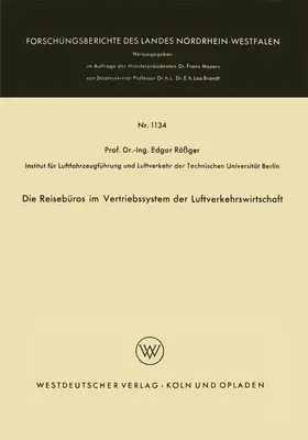 Rößger |  Die Reisebüros im Vertriebssystem der Luftverkehrswirtschaft | Buch |  Sack Fachmedien