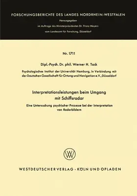 Tack |  Interpretationsleistungen beim Umgang mit Schiffsradar | Buch |  Sack Fachmedien