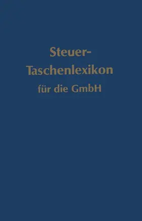 Brünig |  Steuer-Taschenlexikon für die GmbH | Buch |  Sack Fachmedien