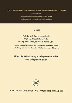 Löhberg |  Über die Keimbildung in unlegiertem Kupfer und unlegiertem Eisen | Buch |  Sack Fachmedien