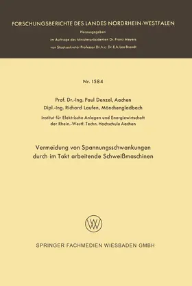 Denzel |  Vermeidung von Spannungsschwankungen durch im Takt arbeitende Schweißmaschinen | Buch |  Sack Fachmedien