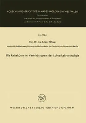 Rößger |  Die Reisebüros im Vertriebssystem der Luftverkehrswirtschaft | eBook | Sack Fachmedien