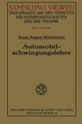 Wedemeyer | Automobilschwingungslehre | E-Book | sack.de