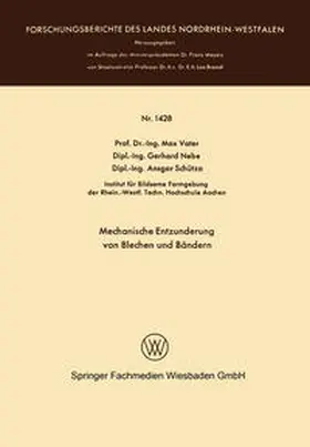 Vater |  Mechanische Entzunderung von Blechen und Bändern | eBook | Sack Fachmedien