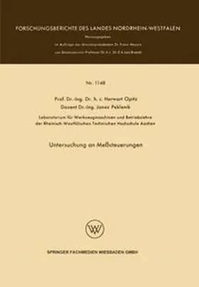 Opitz |  Untersuchung an Meßsteuerungen | eBook | Sack Fachmedien