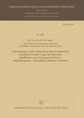 Reutter |  Untersuchungen auf dem Gebiet der praktischen Mathematik und damit verwandter Fragen der Geometrie | eBook | Sack Fachmedien