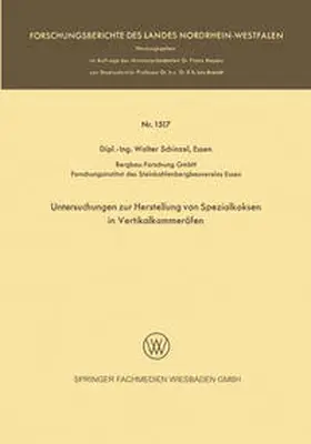 Schinzel | Untersuchungen zur Herstellung von Spezialkoksen in Vertikalkammeröfen | E-Book | sack.de