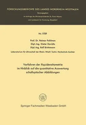Pohlman | Verfahren der Äquidensitometrie im Hinblick auf die quantitative Auswertung schalloptischer Abbildungen | E-Book | sack.de