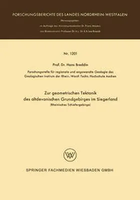 Breddin | Zur geometrischen Tektonik des altdevonischen Grundgebirges im Siegerland | E-Book | sack.de