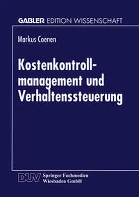  Kostenkontrollmanagement und Verhaltenssteuerung | eBook | Sack Fachmedien