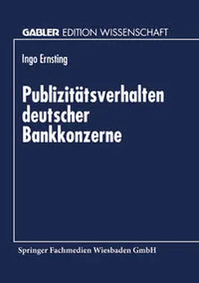  Publizitätsverhalten deutscher Bankkonzerne | eBook | Sack Fachmedien