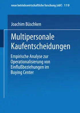 Büschken |  Multipersonale Kaufentscheidungen | eBook | Sack Fachmedien
