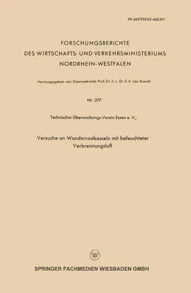 Brandt |  Versuche an Wanderrostkesseln mit befeuchteter Verbrennungsluft | Buch |  Sack Fachmedien