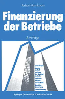 Vormbaum |  Finanzierung der Betriebe | eBook | Sack Fachmedien