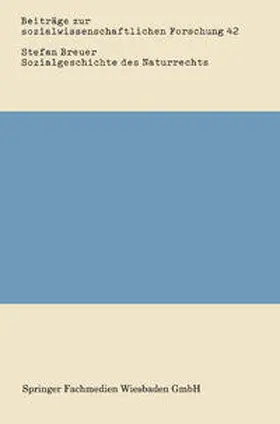 Breuer |  Sozialgeschichte des Naturrechts | eBook | Sack Fachmedien