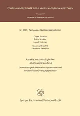 Baacke |  Aspekte sozialökologischer Lebenswelterkundung | eBook | Sack Fachmedien
