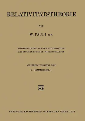 Pauli |  Relativitätstheorie | Buch |  Sack Fachmedien