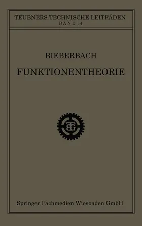 Bieberbach |  Funktionentheorie | Buch |  Sack Fachmedien