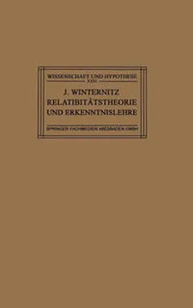 Winternitz |  Relativitätstheorie und Erkenntnislehre | eBook | Sack Fachmedien