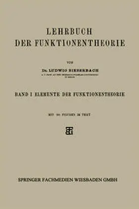 Bieberbach |  Lehrbuch der Funktionentheorie | eBook | Sack Fachmedien