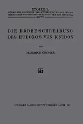 Gisinger |  Die Erdbeschreibung des Eudoxos von Knidos | eBook | Sack Fachmedien