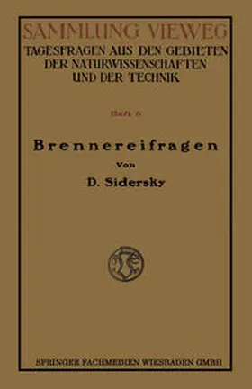 Sidersky |  Brennereifragen | eBook | Sack Fachmedien