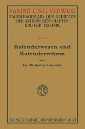 Foerster |  Kalenderwesen und Kalenderreform | eBook | Sack Fachmedien