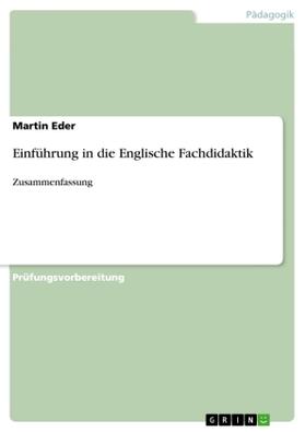 Eder |  Einführung in die Englische Fachdidaktik | Buch |  Sack Fachmedien