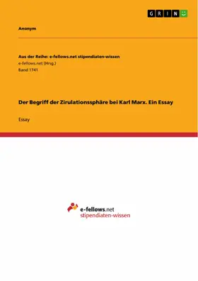 Aonym |  Der Begriff der Zirulationssphäre bei Karl Marx. Ein Essay | eBook | Sack Fachmedien