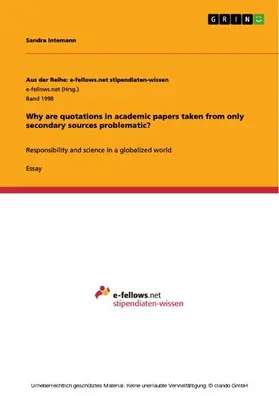 Intemann |  Why are quotations in academic papers taken from only secondary sources problematic? | eBook | Sack Fachmedien
