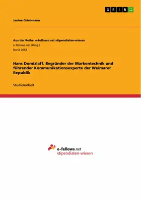 Tropper / Griebmann |  Hans Domizlaff. Begründer der Markentechnik und führender Kommunikationsexperte der Weimarer Republik | eBook | Sack Fachmedien