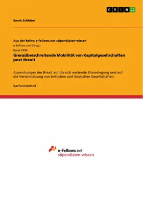 Schlüter |  Grenzüberschreitende Mobilität von Kapitalgesellschaften post Brexit | eBook | Sack Fachmedien