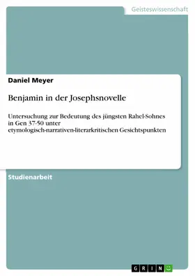 Meyer |  Benjamin in der Josephsnovelle | eBook | Sack Fachmedien