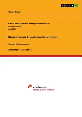 Berger |  Managermyopie in deutschen Unternehmen | eBook | Sack Fachmedien