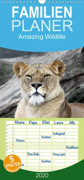 Hebbel-Seeger |  Amazing Wildlife - Familienplaner hoch (Wandkalender 2020 , 21 cm x 45 cm, hoch) | Sonstiges |  Sack Fachmedien