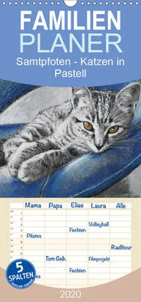Felix |  Samtpfoten - Katzen in Pastell - Familienplaner hoch (Wandkalender 2020 , 21 cm x 45 cm, hoch) | Sonstiges |  Sack Fachmedien
